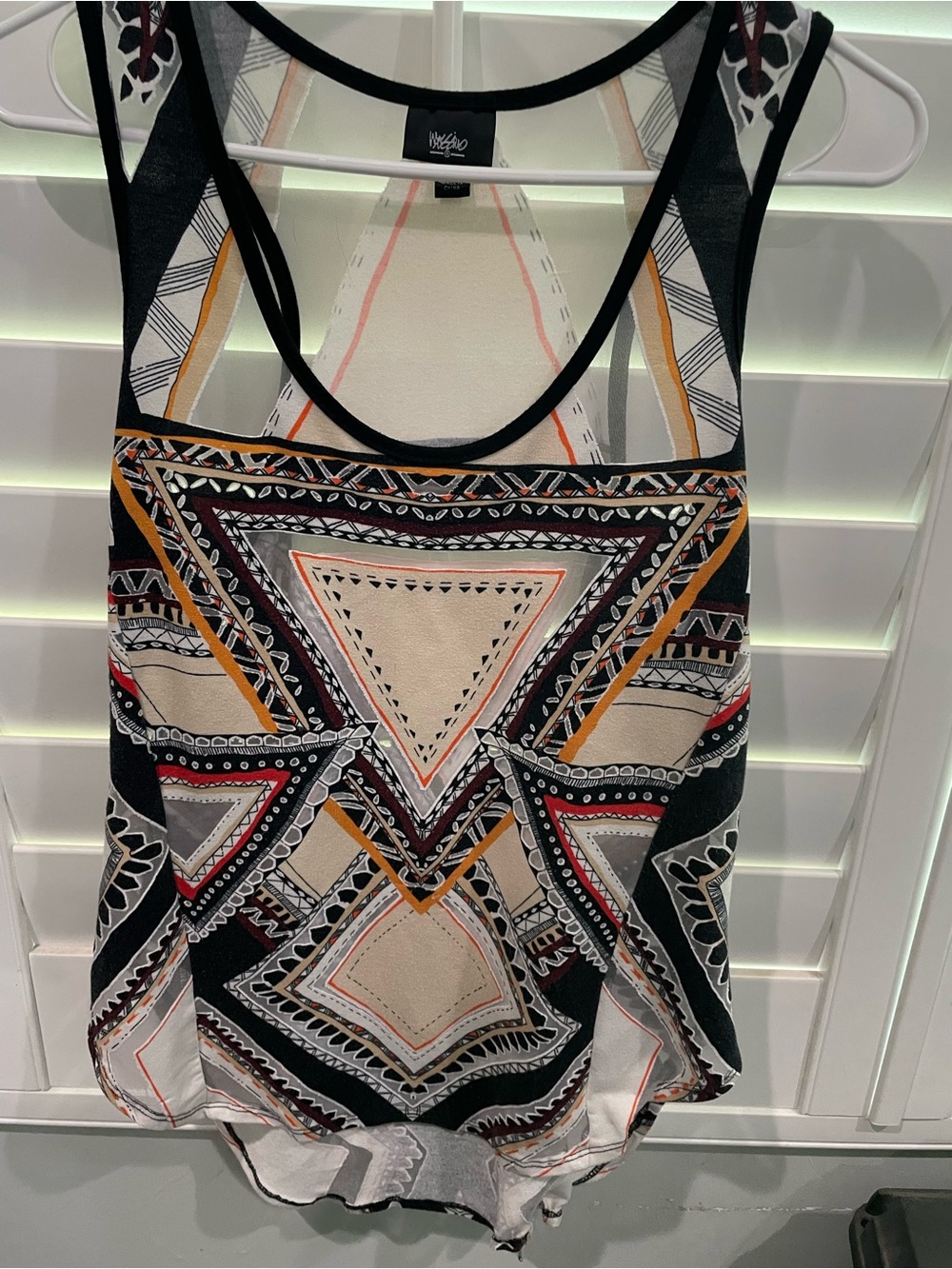 Mossimo Supply Co. Geometric Racerback Camisole - Black, Cream & Mustard